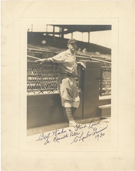 1930 Charlie Grimm Signed & Inscribed Original 11x14 Photograph (Beckett)